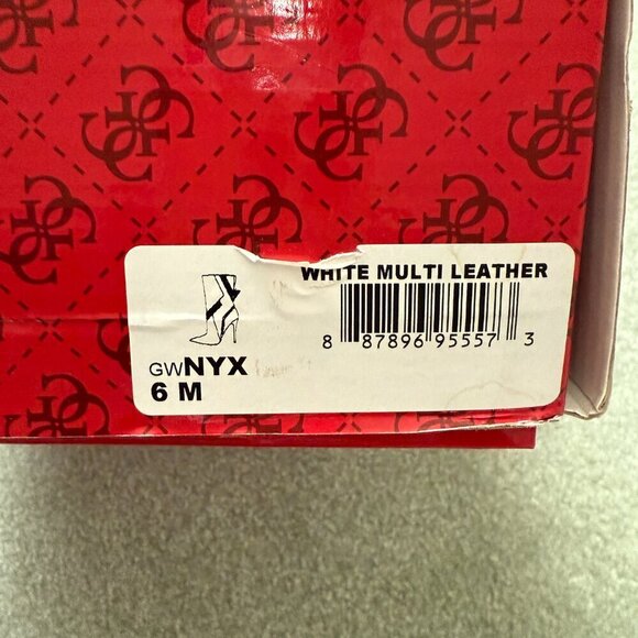 Guess GW Nyx White Multi Leather Studded Boots - Size 6M - Picture 7 of 11